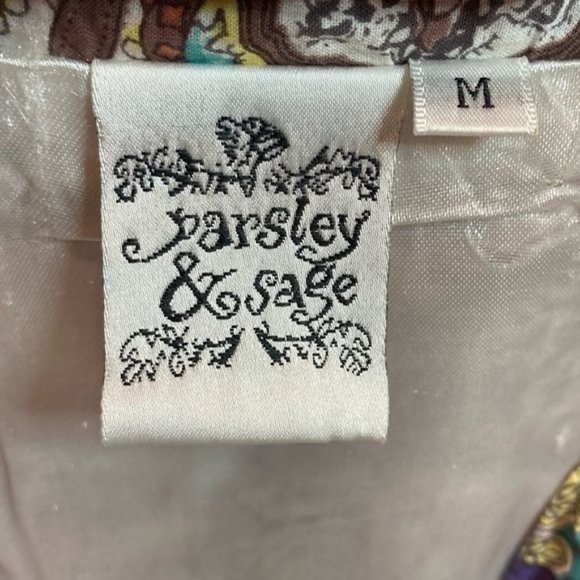 Parsley & Sage size M Mixed Print zip up blouse - Picture 9 of 9